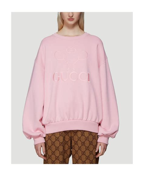 gucci hot pink sweatshirt|pink gucci sweatshirt tennis.